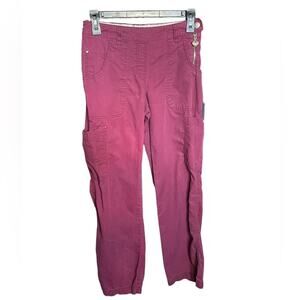 Kathy Peterson Burgundy Cargo Scrub PANTS Womens S Classic Street Style